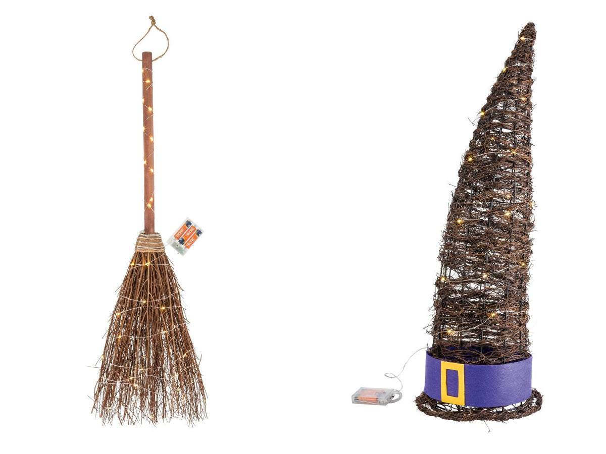 Balai de sorcière / Chapeau de sorcière LED Halloween