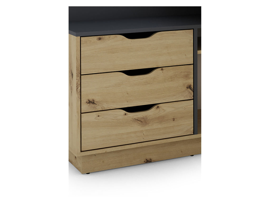 Bureau d'angle Belfast avec compartiments, 129 x 105 x 83 cm