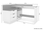 Bureau d'angle Belfast avec compartiments, 129 x 105 x 83 cm