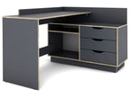 Bureau d'angle Belfast avec compartiments, 129 x 105 x 83 cm