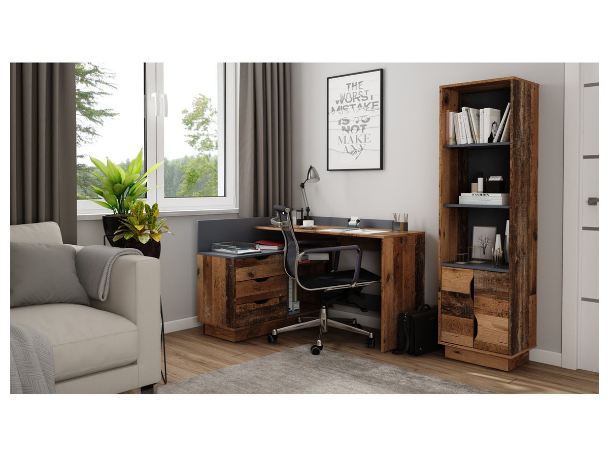 Bureau d'angle Belfast avec compartiments, 129 x 105 x 83 cm