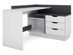 Bureau d'angle Belfast avec compartiments, 129 x 105 x 83 cm