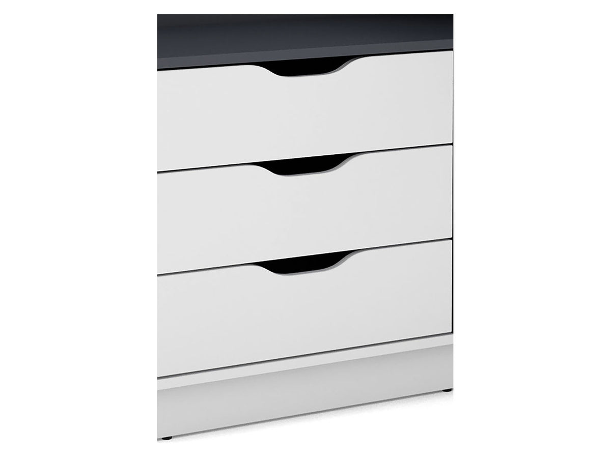 Bureau d'angle Belfast avec compartiments, 129 x 105 x 83 cm