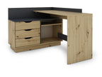 Bureau d'angle Belfast avec compartiments, 129 x 105 x 83 cm