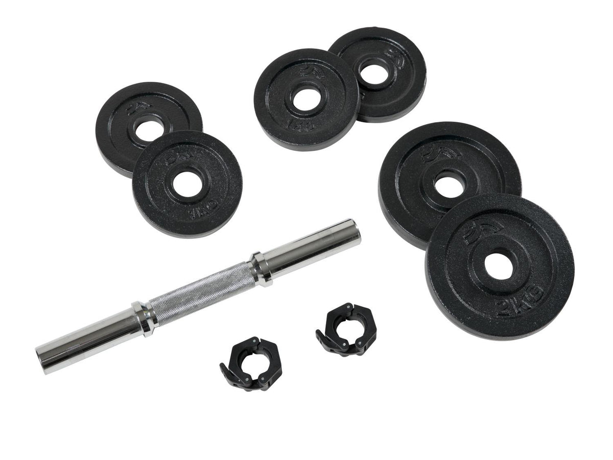 Kit d'haltères courts, 10 kg, 9 pièces