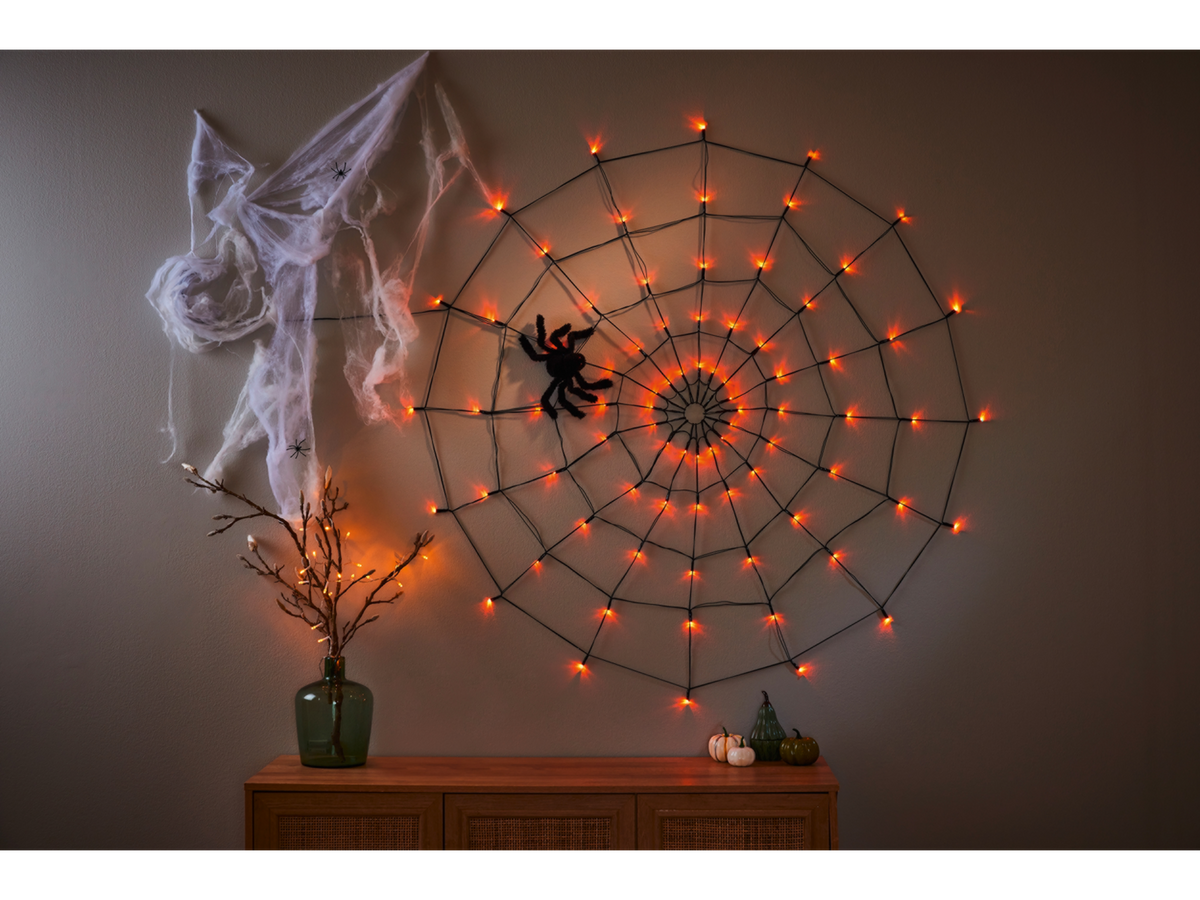 Décoration d'Halloween « Toile d'araignée LED », avec 80 LED