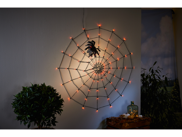 Décoration d'Halloween « Toile d'araignée LED », avec 80 LED