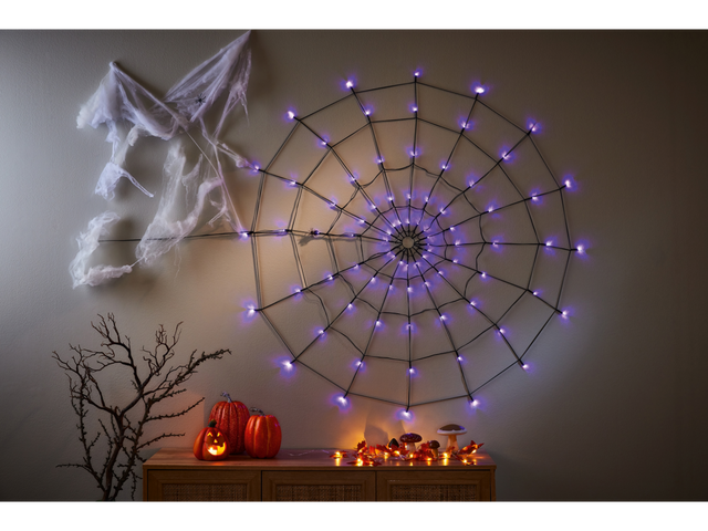 Décoration d'Halloween « Toile d'araignée LED », avec 80 LED