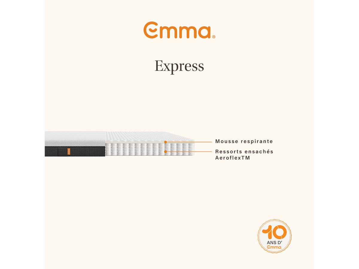 Emma Express matelas à ressorts ensachés, H2