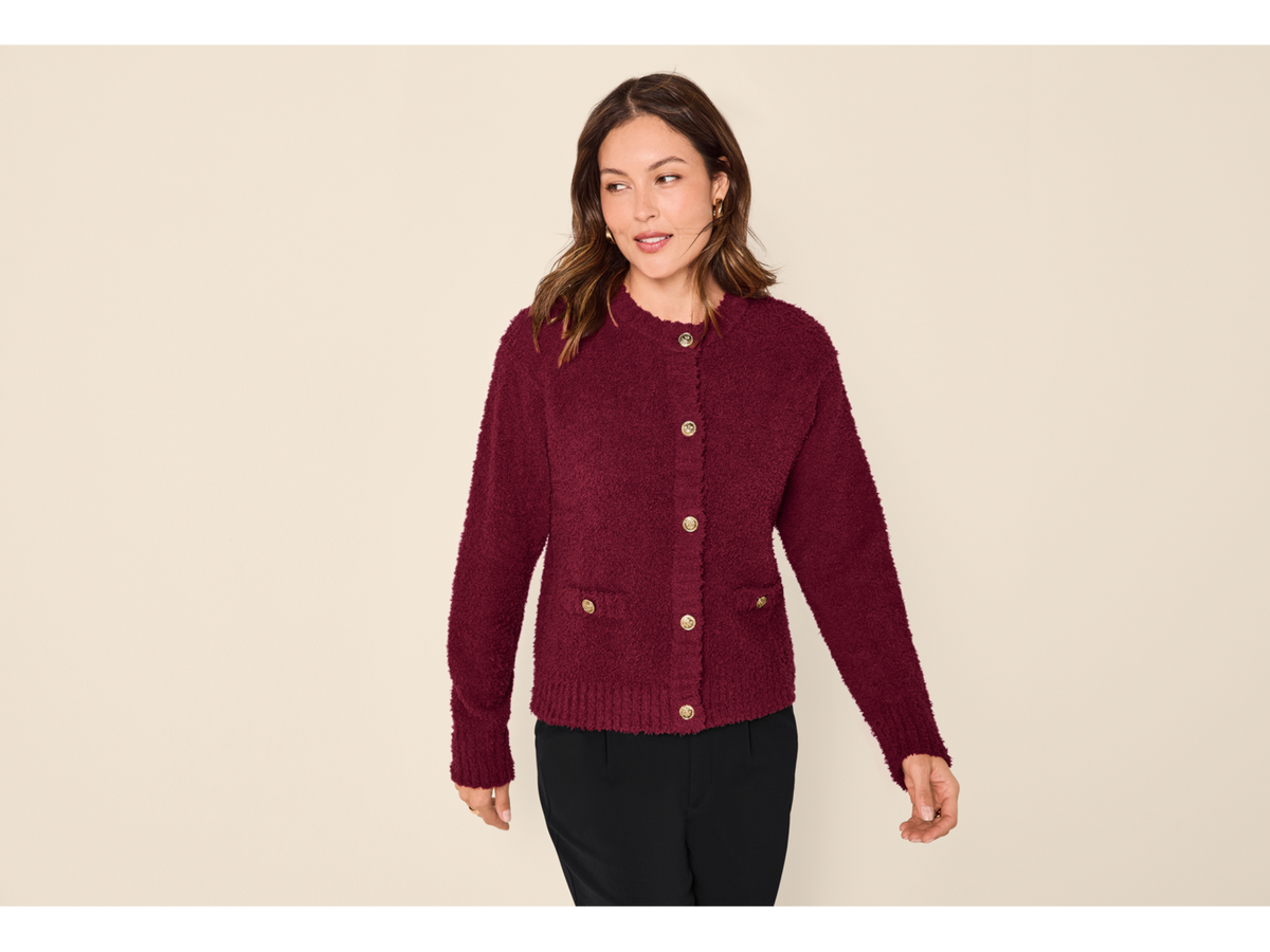 Cardigan en peluche femme