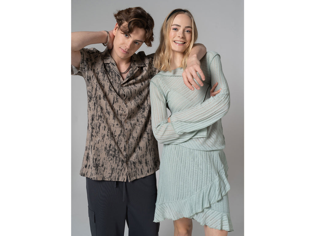 Jupe courte texturée femme