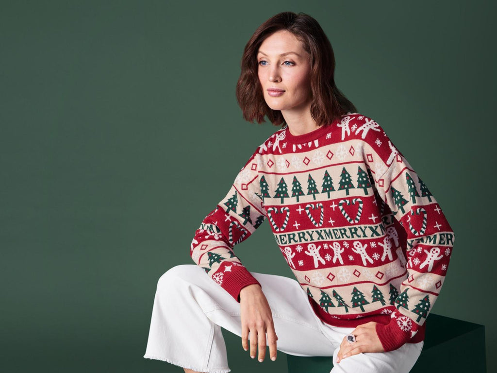 Pull de Noël en maille fine pour femme
