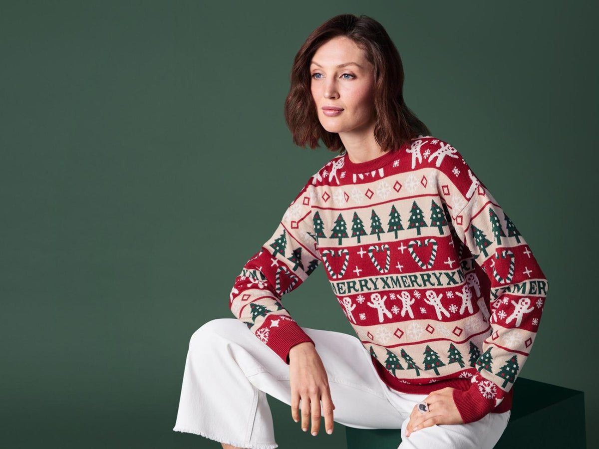 Pull de Noël en maille fine pour femme