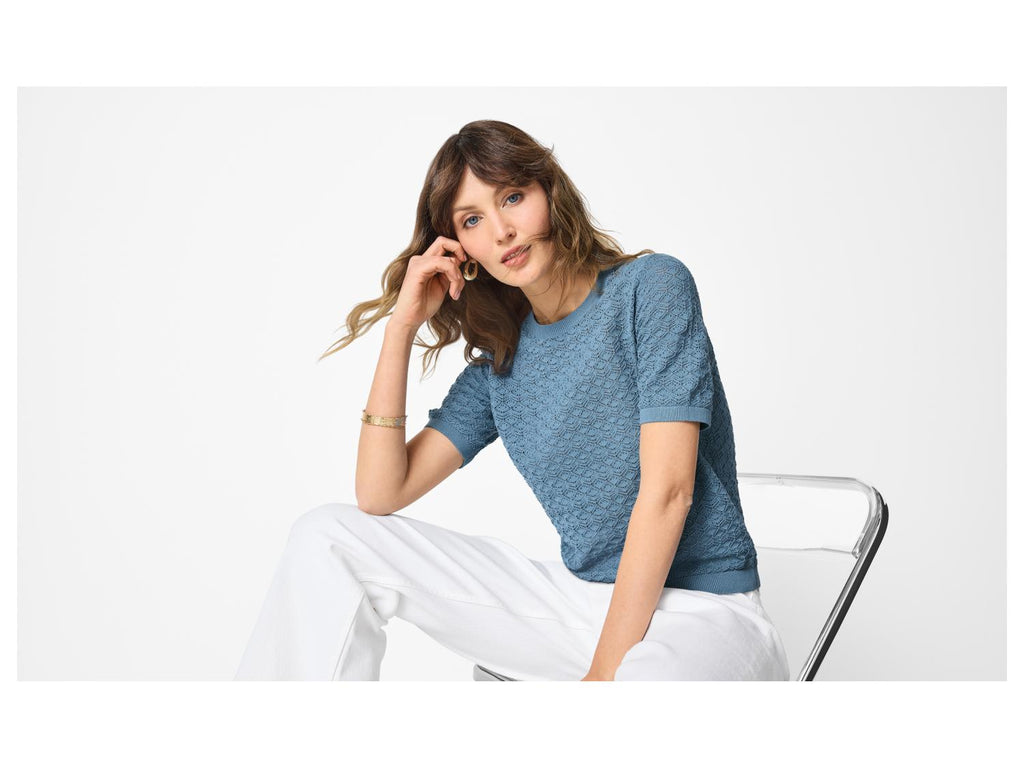 Pull en maille ajourée femme