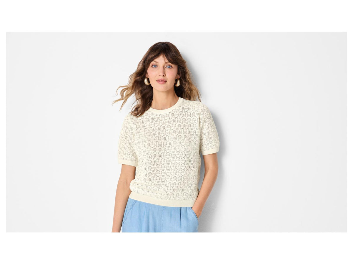 Pull en maille ajourée femme