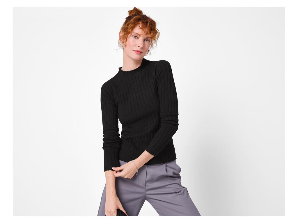 Pull en maille côtelé femme