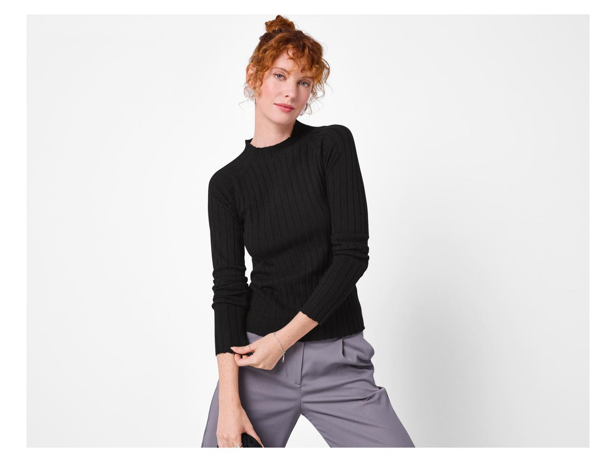 Pull en maille côtelé femme