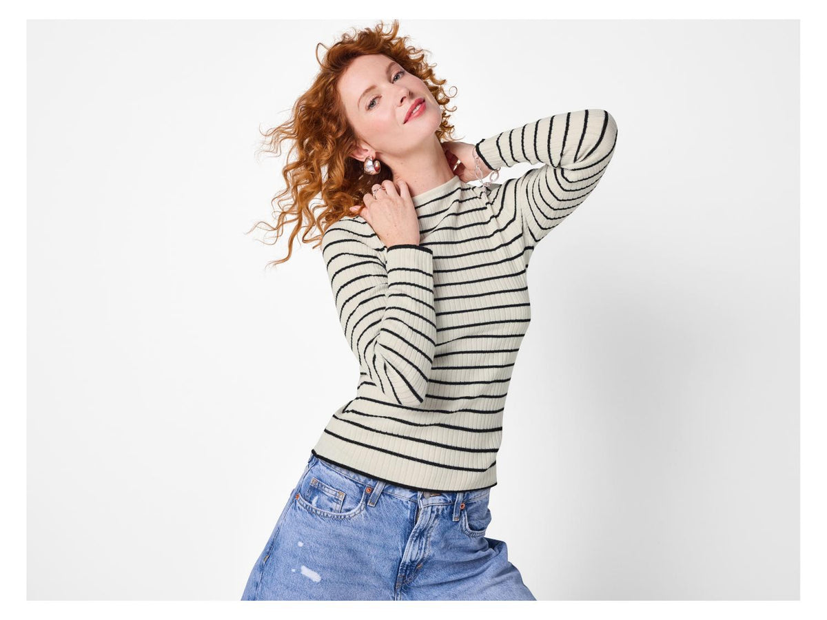 Pull en maille côtelé femme