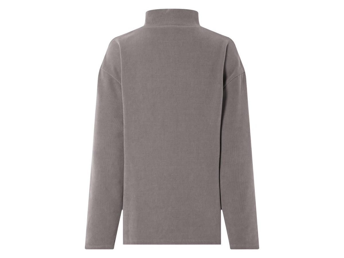 Pull femme, aspect velours côtelé