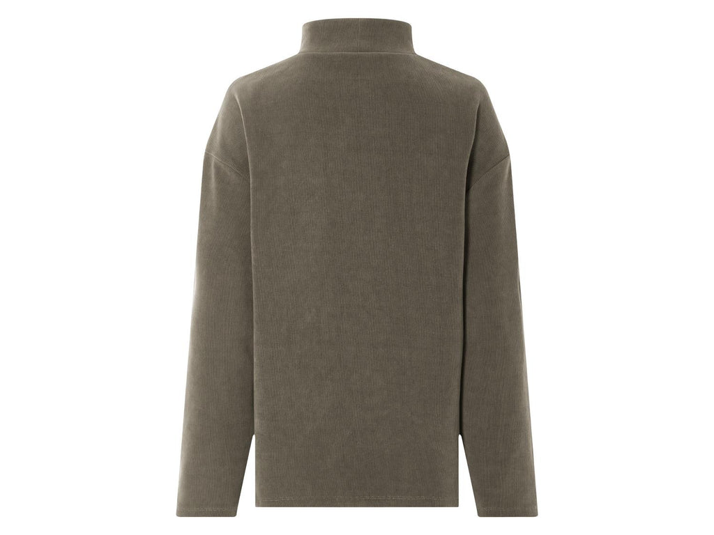 Pull femme, aspect velours côtelé