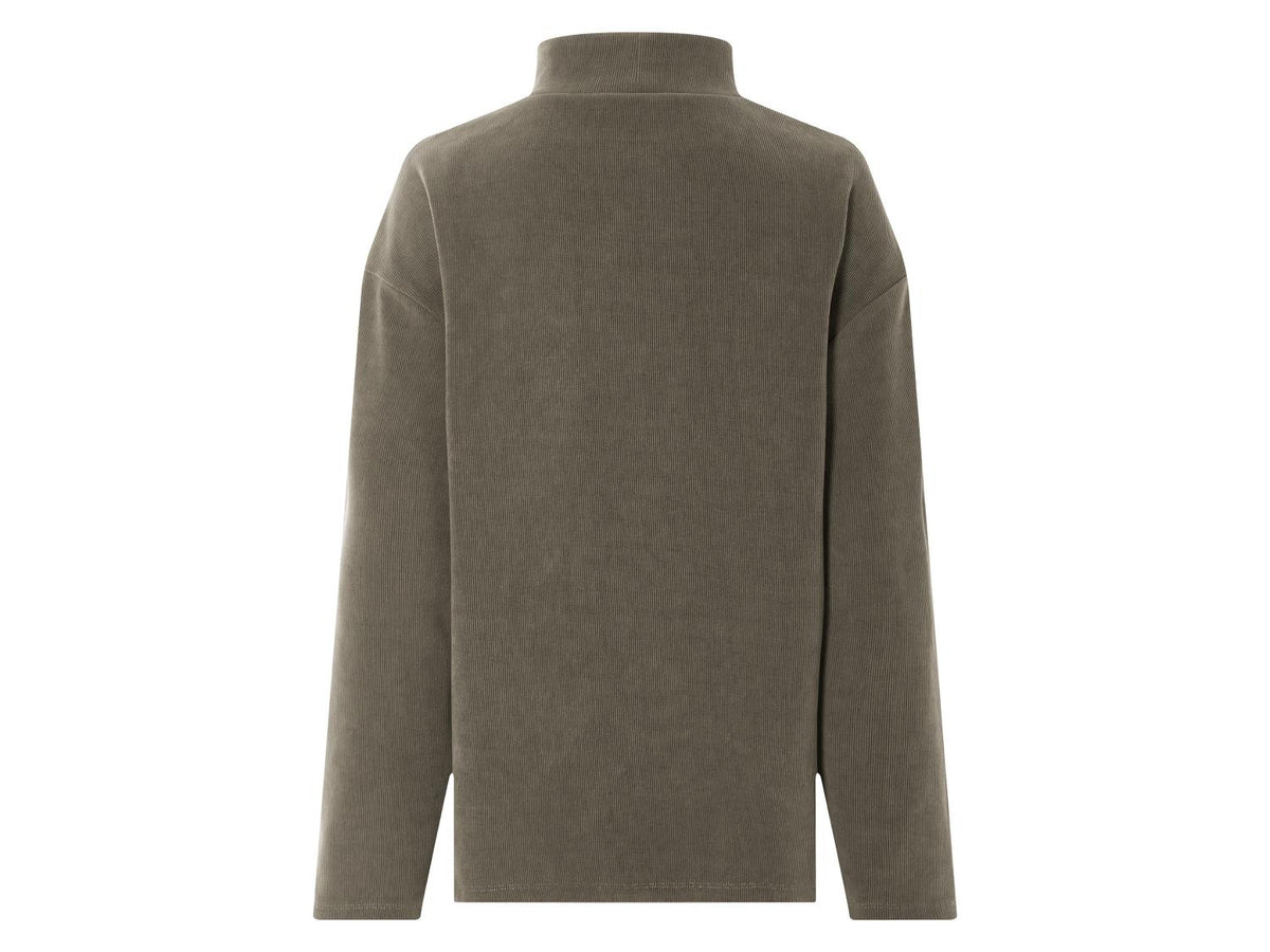 Pull femme, aspect velours côtelé