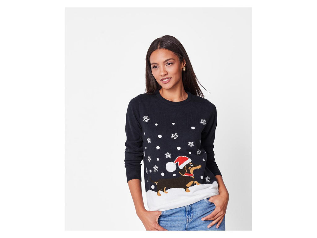 Pull-over de Noël femme avec effet LED / Pull-over de Noël avec musique / Pull-over de Noël