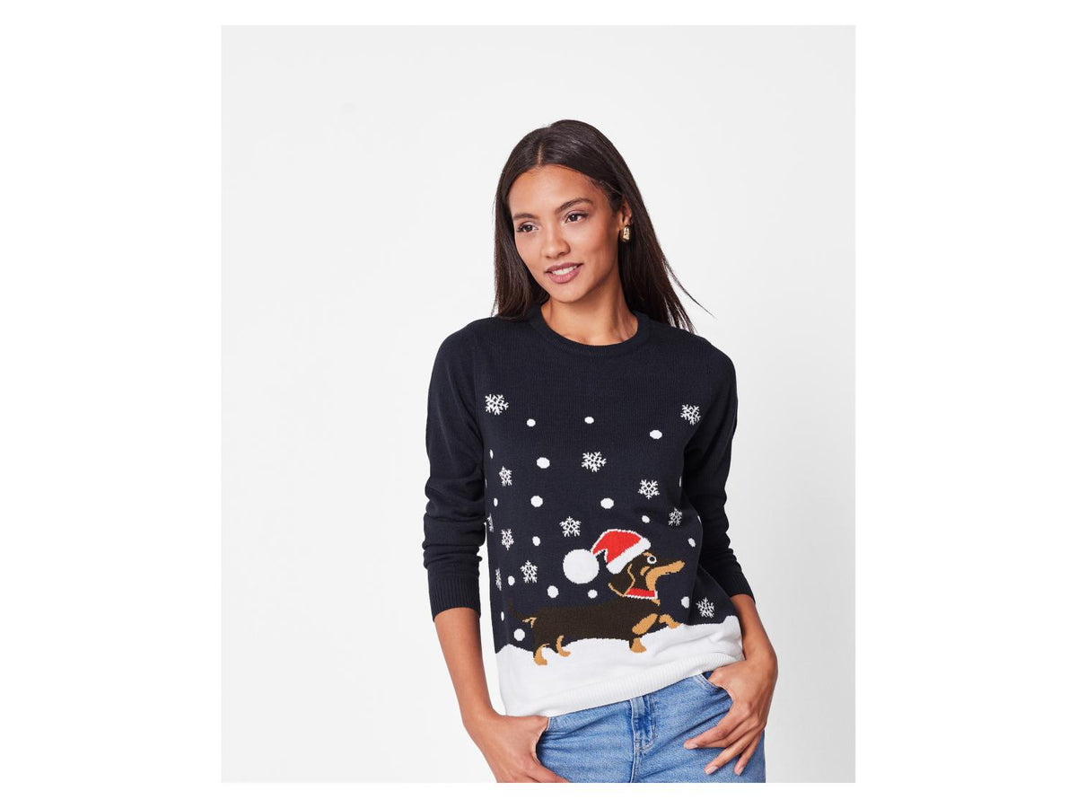 Pull-over de Noël femme avec effet LED / Pull-over de Noël avec musique / Pull-over de Noël
