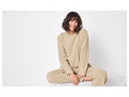 Pull-over femme aspect velours côtelé
