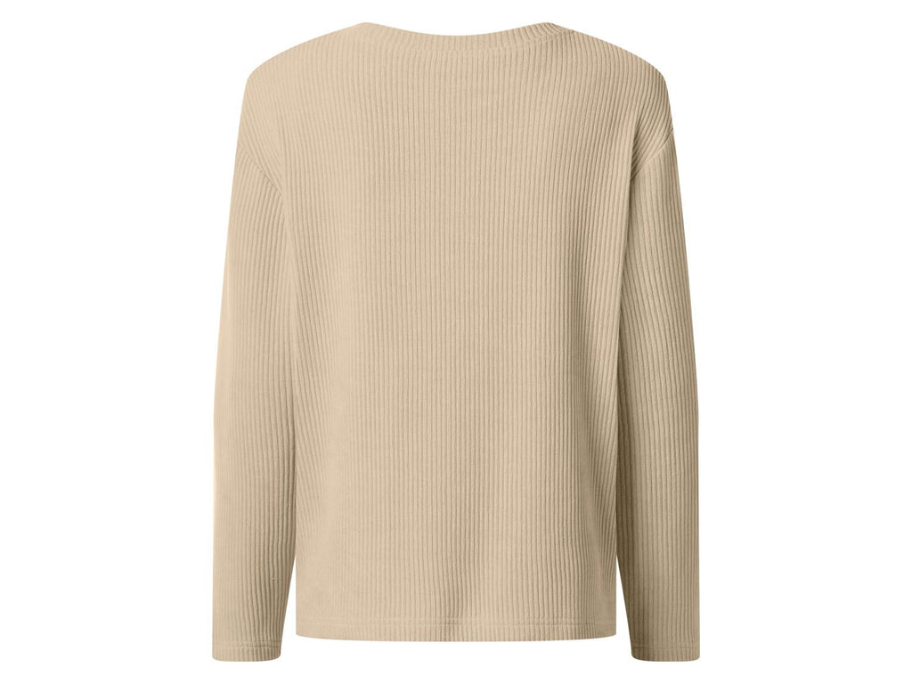 Pull-over femme aspect velours côtelé