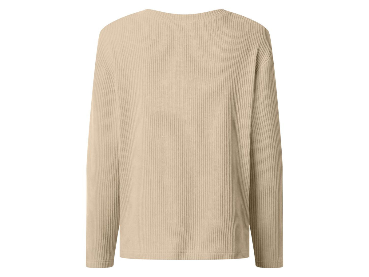 Pull-over femme aspect velours côtelé