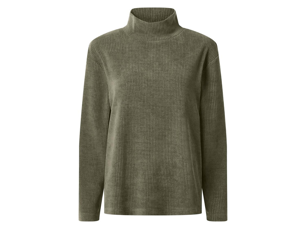 Pull-over femme aspect velours côtelé