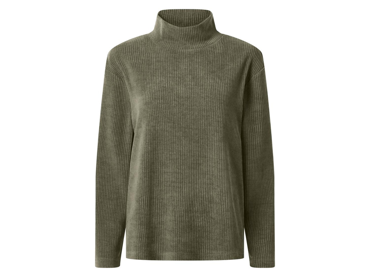 Pull-over femme aspect velours côtelé
