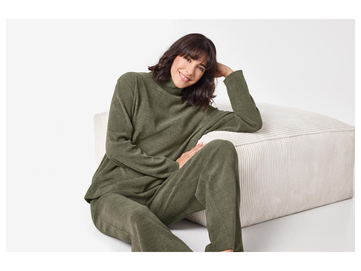 Pull-over femme aspect velours côtelé