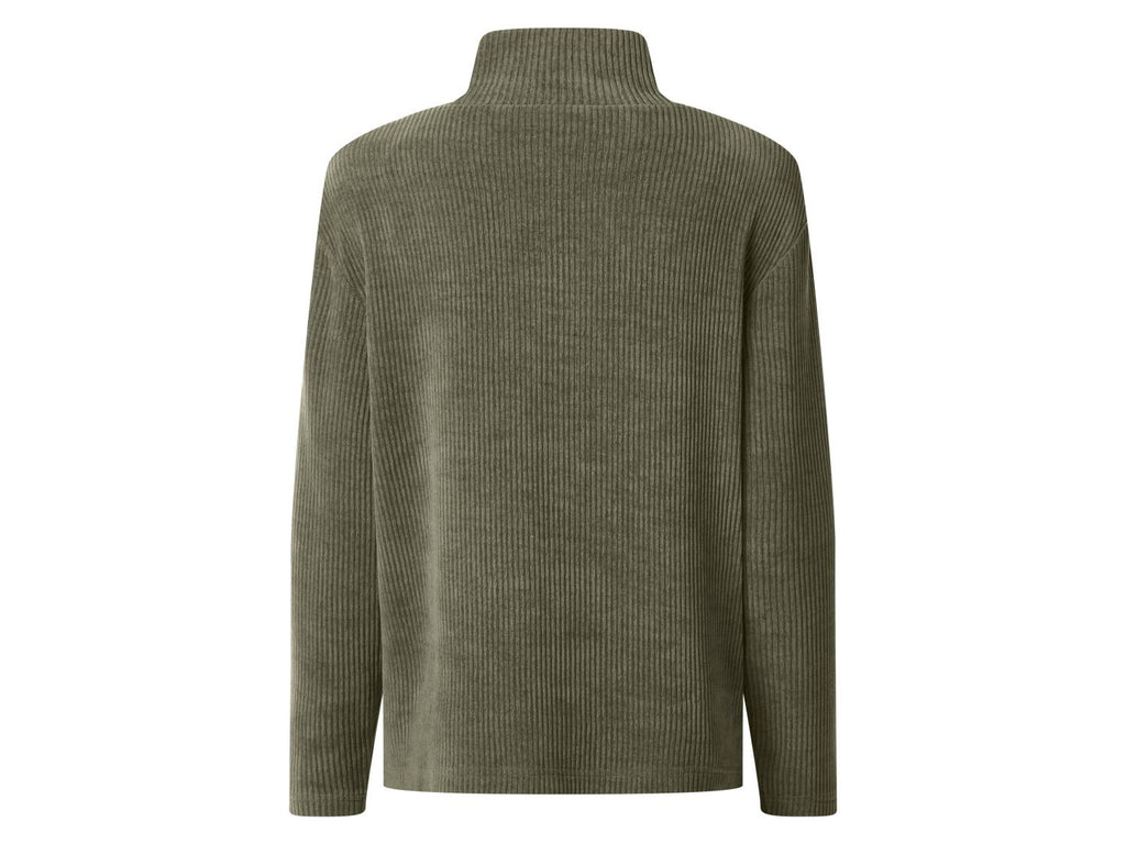 Pull-over femme aspect velours côtelé