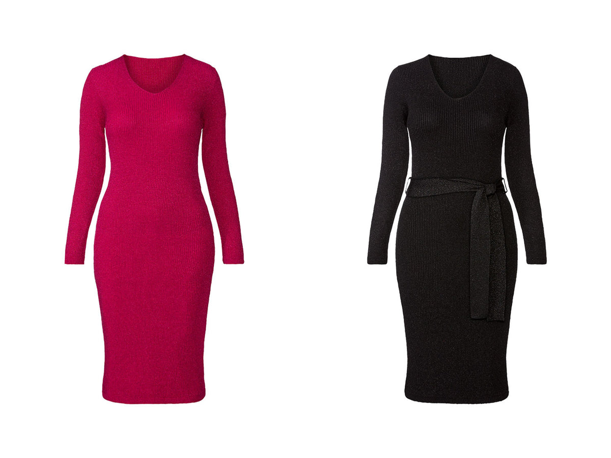 Robe en maille côtelée femme
