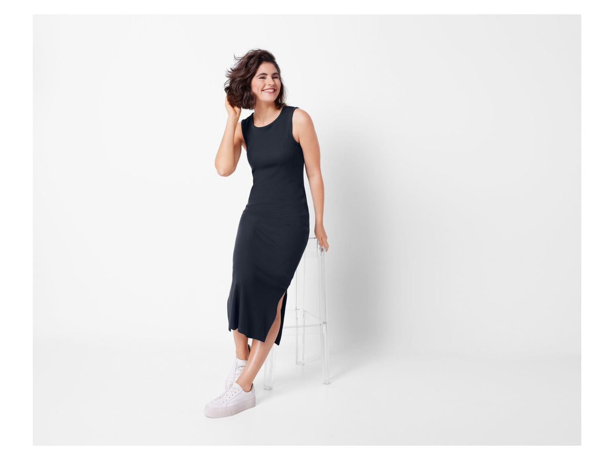 Robe femme côtelée, coupe ajustée