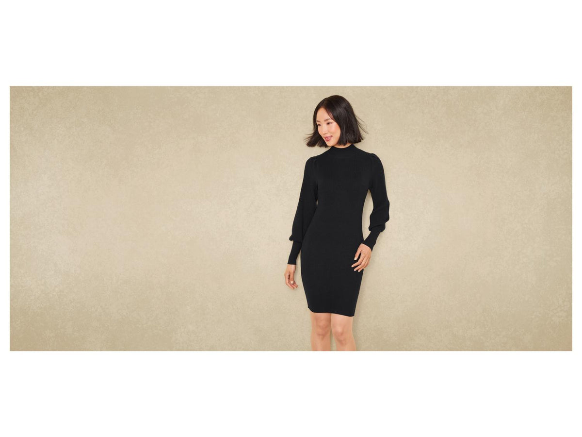 Robe pull pour femme, à manches longues bouffantes