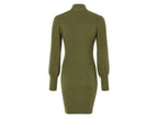 Robe pull pour femme, à manches longues bouffantes