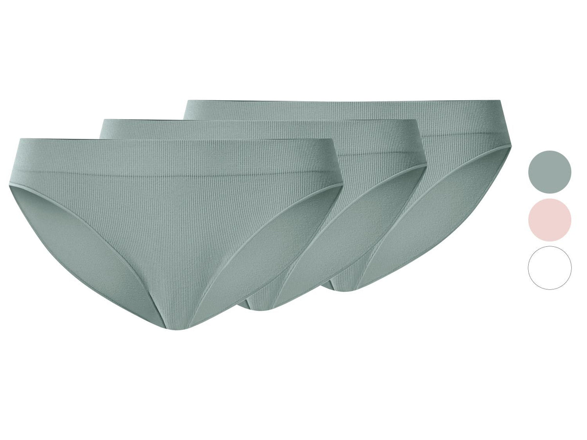 Slips côtelés pour femme, 3 pièces