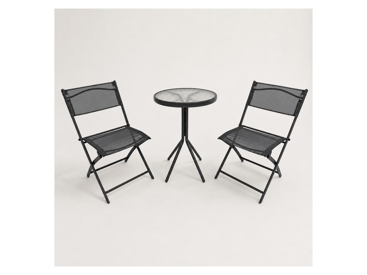 Ensemble bistro en textilène, 3 pièces