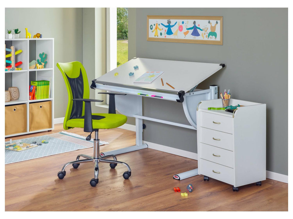 Bureau Matts 3 en 1, 118 x 63-93 x 73 cm, blanc