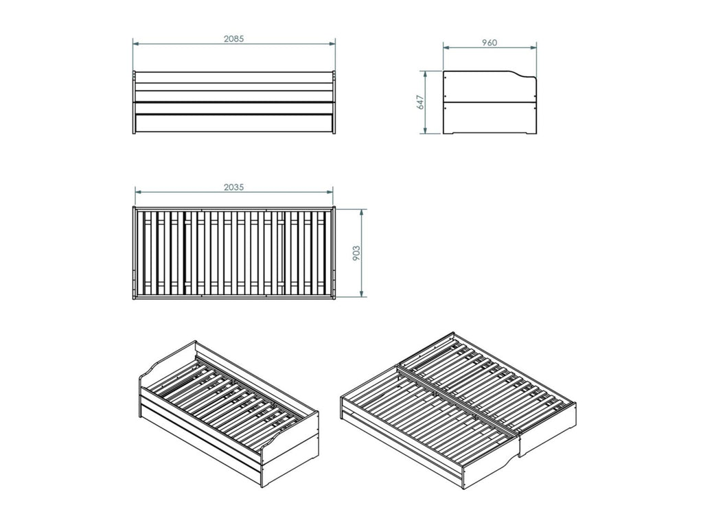 Inter Link Lit banquette Lotar, 3 places