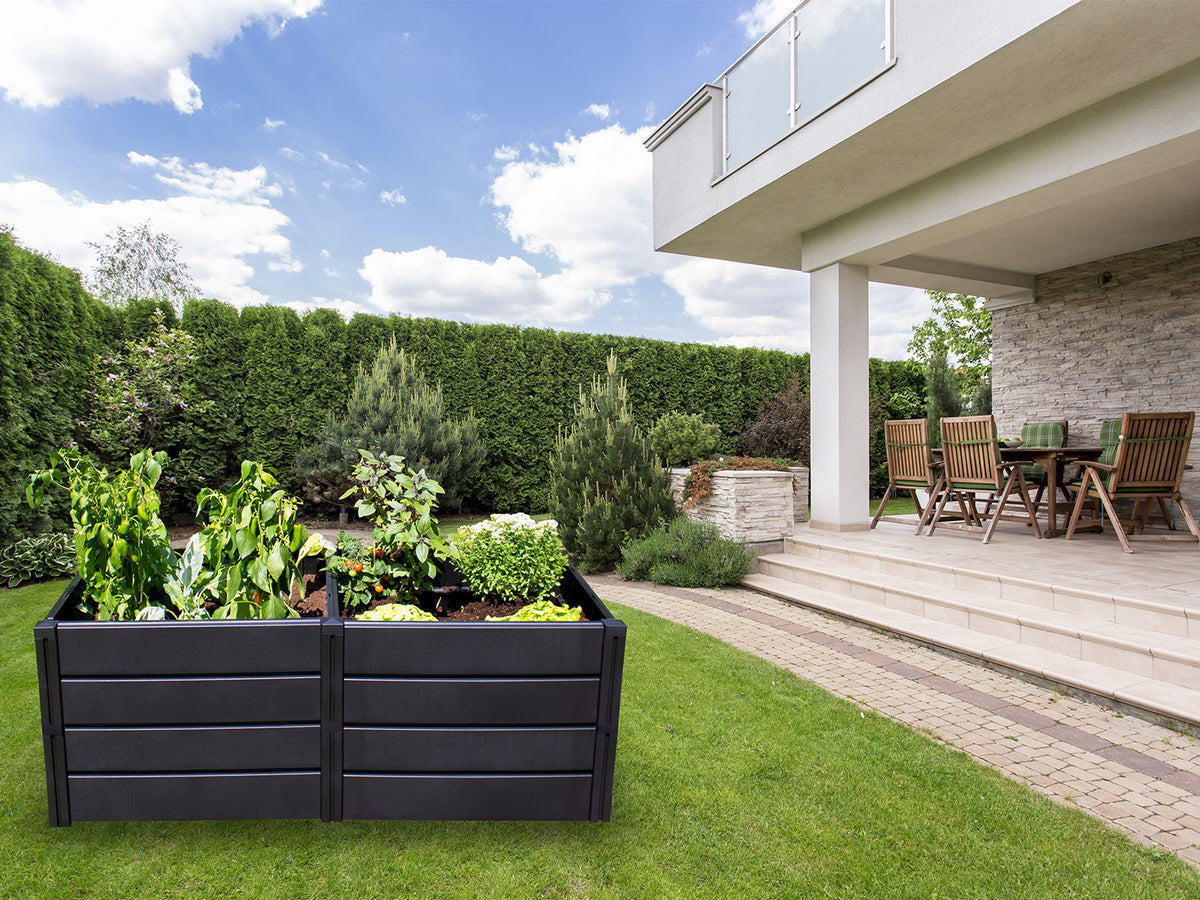Carré potager surélevé Demeter, anthracite