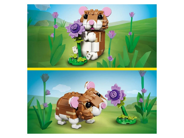 31376 Hamster mignon avec fleur 3-en-1