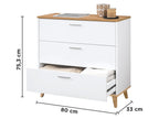Commode « CORFU » avec 3 tiroirs
