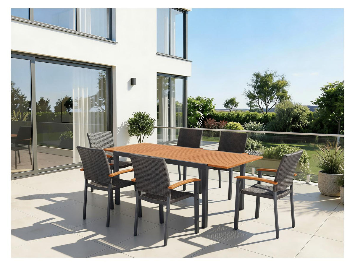 Table de jardin + Lot de 6 fauteuils Valencia
