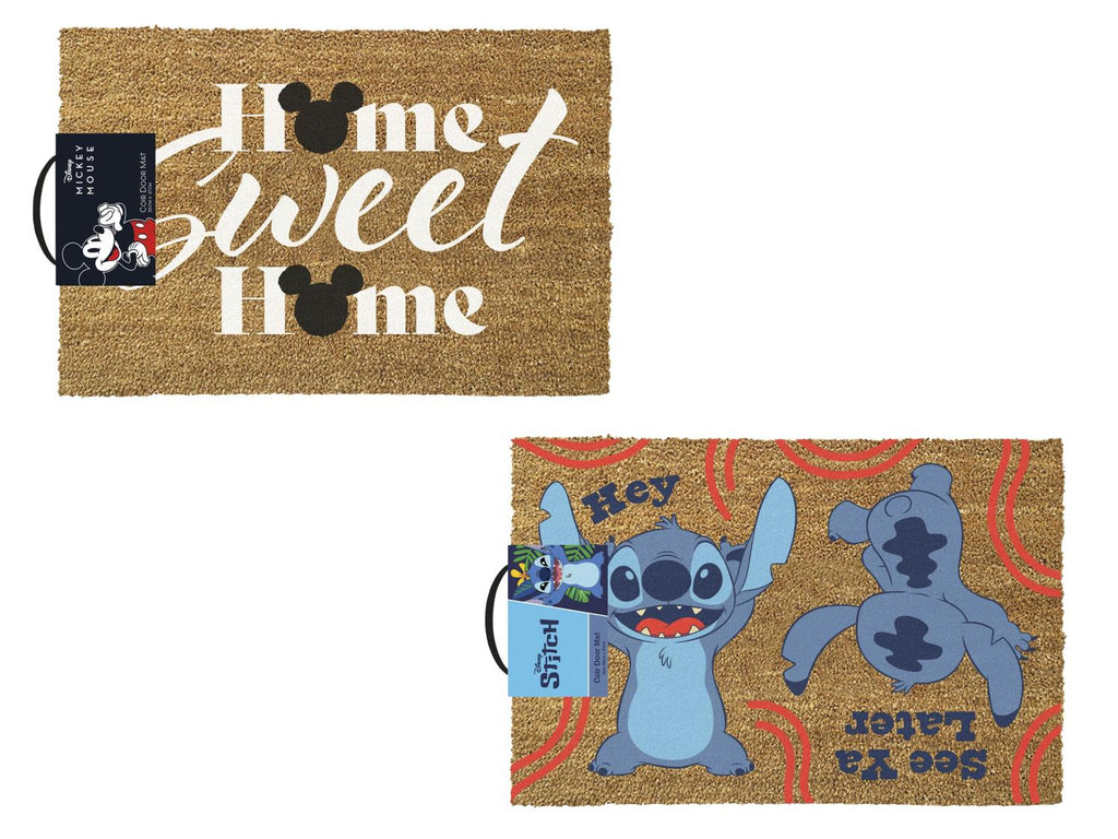 Paillasson Mickey ou Stitch, 55 x 37 cm