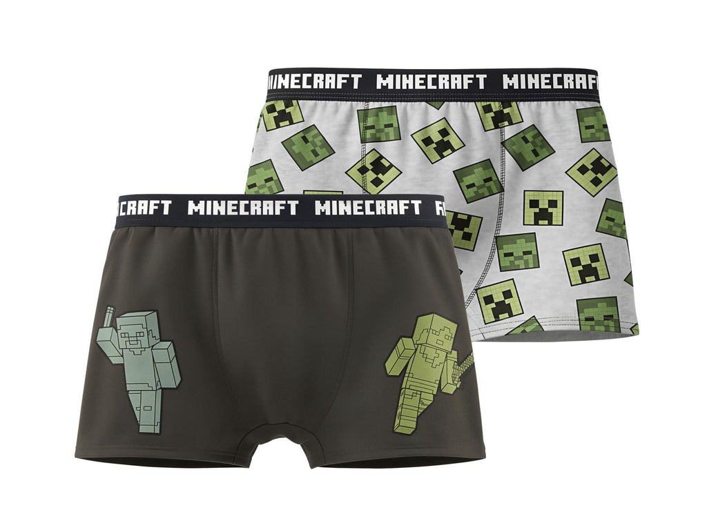 Lot de 2 boxers Minecraft ou Pokemon garçon