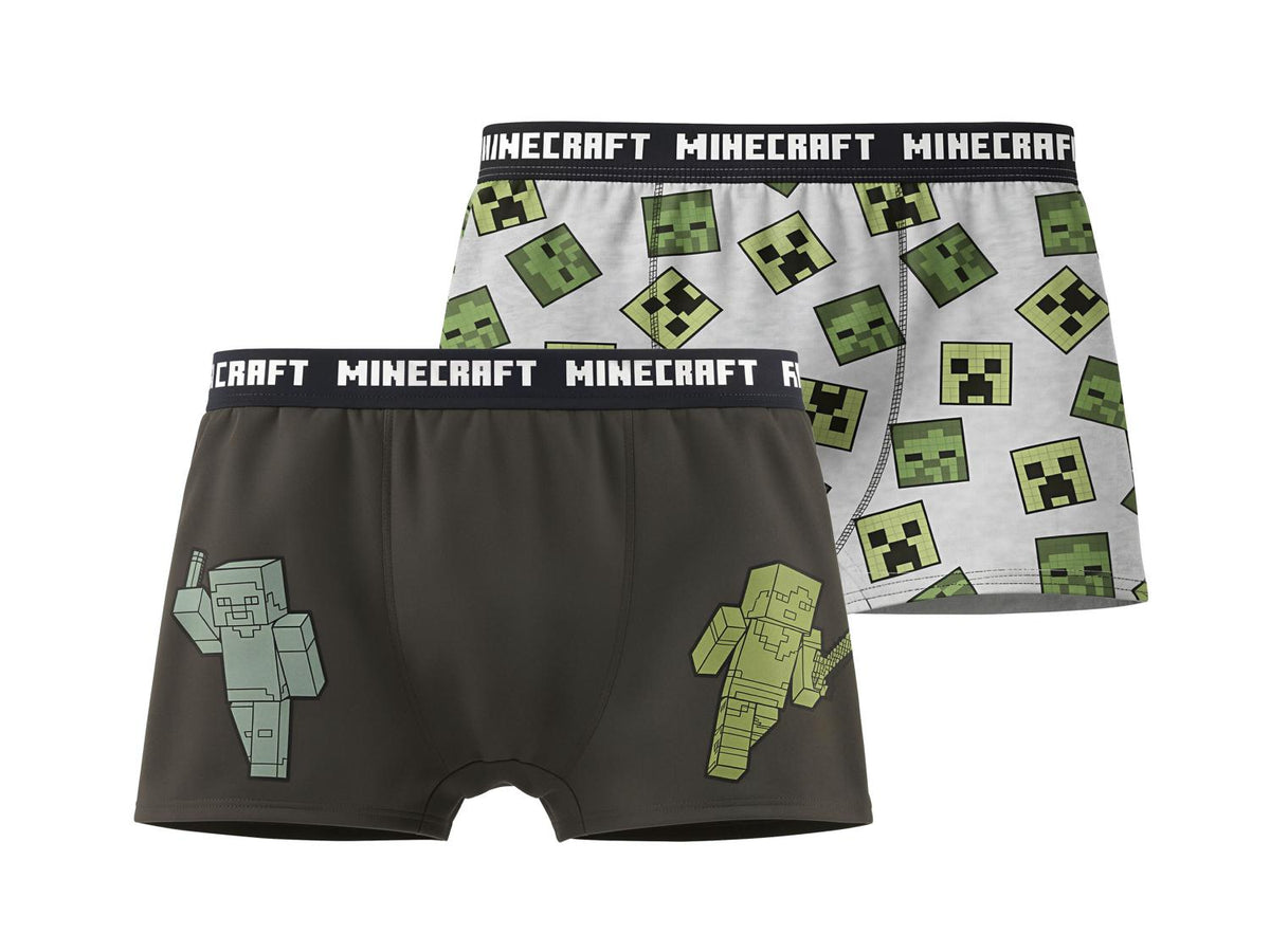 Lot de 2 boxers Minecraft ou Pokemon garçon