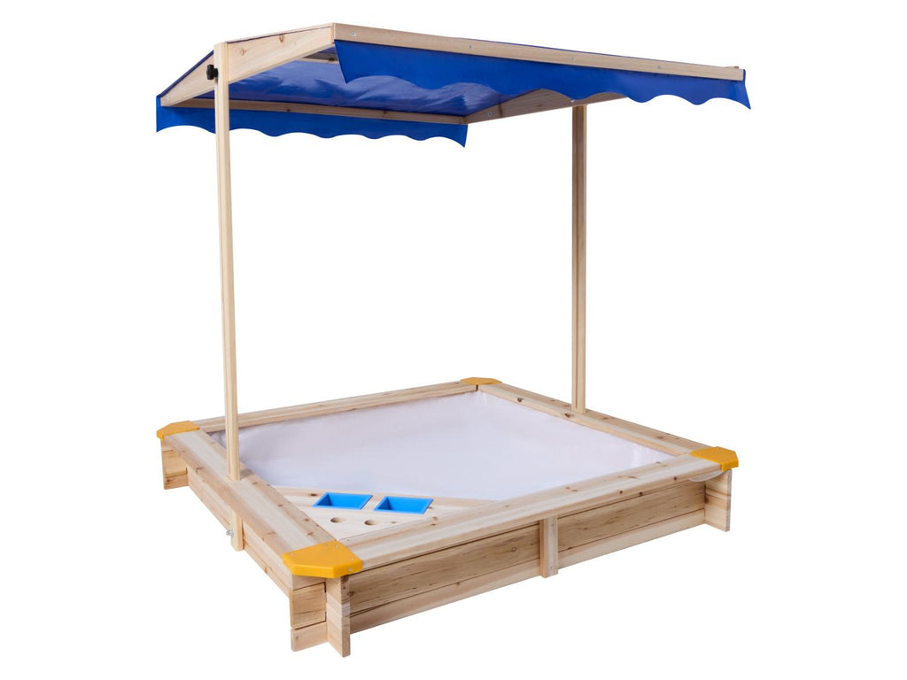 Bac à sable en bois, avec toit et glacier